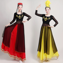 New Xinjiang dance to serve womens Kazakh minority ethnic costumes opening dance with big swing skirt dance suit long dress