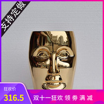 Direct sales customized electroplating seat resin face human head sculpture table stool decorative ornaments Tong machine FRP sofa