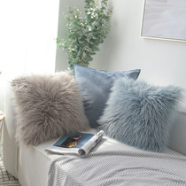 Kushun Nordic plush pillowcase containing core wool cushion cute ins sofa bedside wool cushion pillow