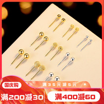 s99 sterling silver earrings female Korean version of simple bead earrings mens foot Silver Bean Bean ear needle hypoallergenic handmade earrings