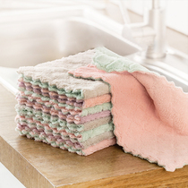 Dishwashing cloth Lazy cleaning Kitchen supplies artifact Hundred cleaning cloth does not fall off the wool towel stained with oil Household absorbent towel