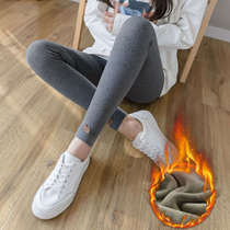 Put the pants on thin legs wear spring and autumn thin elastic black high waist tight body large gray small foot pants