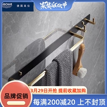German High Instrument Free Punching Full Copper Towel Rack Toilet Single Pole Shelf Light Lavish Bath Towels Bathroom rack