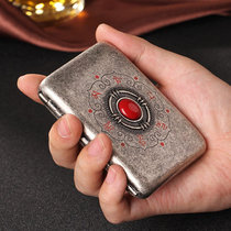 High-grade retro old 16-pack pure copper mens portable cigarette clip creative cigarette case portable anti-pressure cigarette case