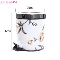 Living room trash can trampling home imitation antique large China wind with cover pink room toilet New Chinese family