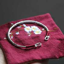 Life is only as safe as ever bracelet retro carved 925 Thai silver open bracelet ultra-fine temperament pure handmade