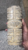 Chicken bone white jade Cong ritual ware ancient jade imitation Liangzhu culture The piece of dragon sacrificial jade jade palm jade jade ware pendulum piece jade Cong
