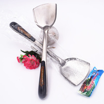 With magnetic stainless steel black handle shovel household long handle 1 yuan store 2 yuan store stalls wholesale large thick fried dish shovel