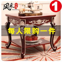 American living room side sofa side small square table European simple fashion corner Club retro corner small coffee table