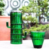 Imported Spanish DOIY cactus cup cold water pot set cup decoration retro green plant glass water cup