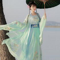 Original Hanfu womens summer fairy elegant chest-wide swing kimono Chinese style daily waist-wide kimono costume suit