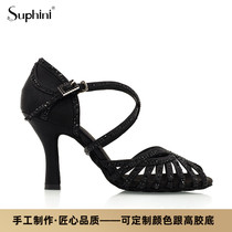 Suphini boutique woman with high heel red black white national standard denim precisely with Latin dance shoes