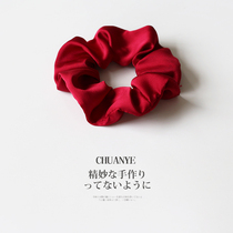 Gymnastics small flower tube morning with solid color satin large intestine Hairband temperament headwear Net Red simple leather band tie rope