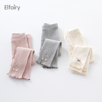 Elfairy girl hit bottom pants children long pants pure cotton spring autumn girl outside wearing baby spring dress female baby pants