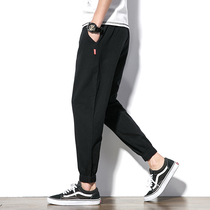 2021 autumn new casual ankle-length pants men loose size Harlan small foot pants Korean sports tie pants