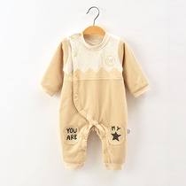 Dobby rabbit baby jumpsuit spring and autumn cotton baby clothes cotton 0-1 year old autumn lapel baby ha clothes