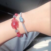 LUUL Fox Strawberry Crystal Bracelet Braided Rope