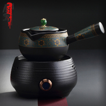 Kitchen Horse Light Luxury Day Style Side To Cook Teapot Ceramic Electric Pottery Stove Black Pottery Cook Tea Stove Puer Household Tea Set Suit