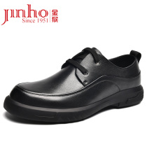 Golden Monkey Leather Shoes Man 2022 Spring New Black Cow Leather Lace Soft Face Casual Genuine Leather Men Inglein Wind Leather Shoes