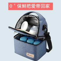 Back milk bag Double back milk equipment refrigerated portable work insulation bag Blue Ice milk storage ice bag Breast milk ice box bag