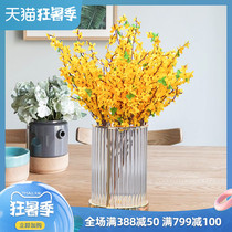 Light luxury fashion home living room creative crystal glass vase ornaments Modern decorations Hollow design set