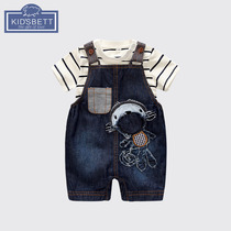 kidsbett Belle Sweet Summer New Baby Cowboy Strap Two-Piece Baby Pants Set