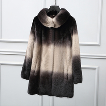 Imported middle aged minke fur coat lady 2021 new whole mink with long pure mink fur coat Mama money