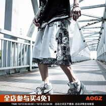 Summer cashew flower breasted pants mens thin loose size trend National Tide brand basketball sports five-point overalls shorts