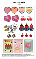 Spot Korea mazzzzy Sticker Rabbit Hearts Love Cake Sticker Bag Sub-pack Handbook Collage ins Wind