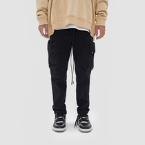 BONELESS large pocket deconstructed sweatpants trend street functional style tooling long pants for men