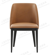 Light luxury Nordic solid wood dining chair designer creative leather back chair living room home chair modern minimalist study chair