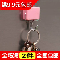Japan imported creative powerful magnet adhesive hook dormitory metal hanging key hook no trace nail-free adhesive hook