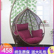 Hanging basket rattan chair Indoor outdoor lazy recliner Balcony Swing hanging chair Household Birds nest cradle chair Hammock hanging orchid
