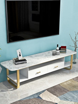Nordic marble TV cabinet coffee table combination set Small apartment living room light luxury simple modern rear bedroom white