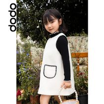 Doudou wardrobe knitted sweater childrens vest 2022 new girls spring and autumn sleeveless DW229806QMS