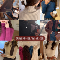 EKOOL Mohair slim long-sleeved high-neck base sweater womens autumn and winter Korean version of the thin base shirt