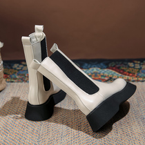 Martin Boots Female English Wind 2021 Autumn and Winter Joker Fashion Thick Spot Boots in Boots Chelsea Boots Women