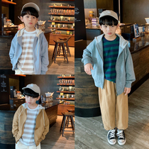 Clearance does not return the boy's coat spring and autumn children's clothing parent-child clothing large children's cardigan sweater primary school students