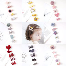 Baby hairclip set female baby bag edge clip little girl bow safety hairpin child crown Korean hair accessories
