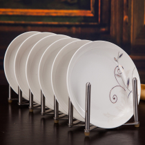 6 ceramic dishes round plates household dishes deep plates dumplings rice plates and dishes.