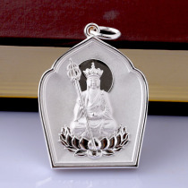 Tibetan King Bodhisattva green mother pendant S999 sterling silver necklace for men and women Buddha brand pendant fate boutique