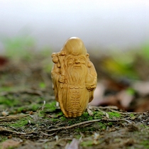 Small leaf boxwood life star male handle piece solid wood carving handicrafts play gift pendant gift table ornaments