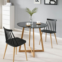 Leisure balcony industrial wind conference talks coffee light luxury round table solid wood simple modern household dining table