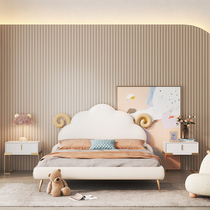 Baa bed childrens leather bed light luxury simple modern girl princess bed bedroom technology leather bed disposable single bed