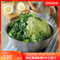 Japanese la base household 304 stainless steel basin set kitchen wash egg kneading and basin round combination