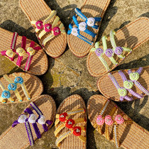 Childrens Bull Sole Summer Slippers Sole Slippers Bottom Anti Slip Wear and Manual Woven Hook Shoes Sole and Line