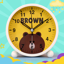 Students use small alarm clock children cartoon muted cute bedroom bedside brief night light creative sloth desk clock