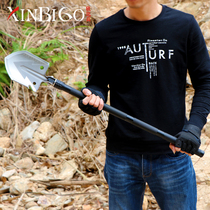 Multifunctional engineering shovel outdoor supplies self-defense hidden mastiff shovel survival iron pull German military industry camping military shovel