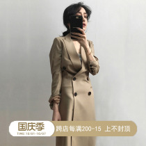 chic small fragrant Wind Autumn small suit jacket female Korean version of OL khaki casual suit profile waist long