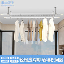 Balcony telescopic clothes bar outdoor non-perforated balcony cold clothes bar stainless steel hanger telescopic rod clothes clothes rod